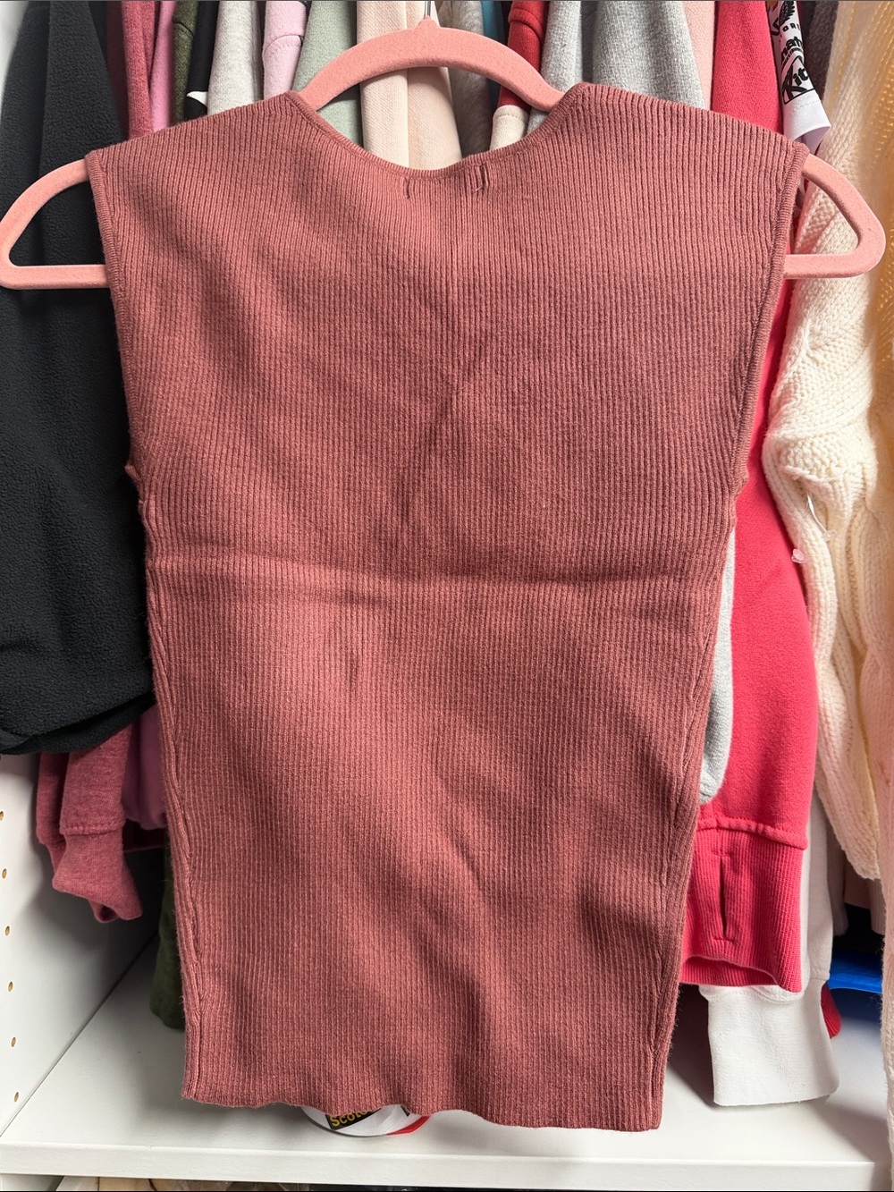 The Workshop Women's Rose Ribbed Square-Neck Tank - Picture 2 of 3